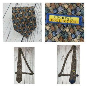 Cocktail Collection Men Neck Tie Blue With Brown G